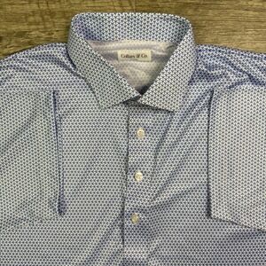 NWOT Collars & Co polo shirt men's XL white Turbo GT AOP active performance golf